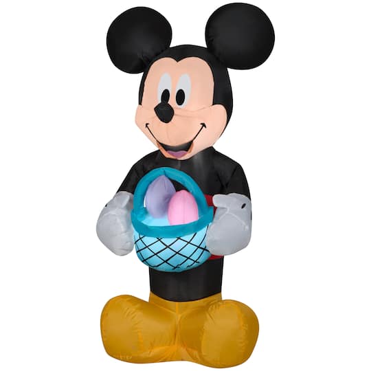 3.5ft. Airblown&#xAE; Inflatable Mickey with Easter Basket